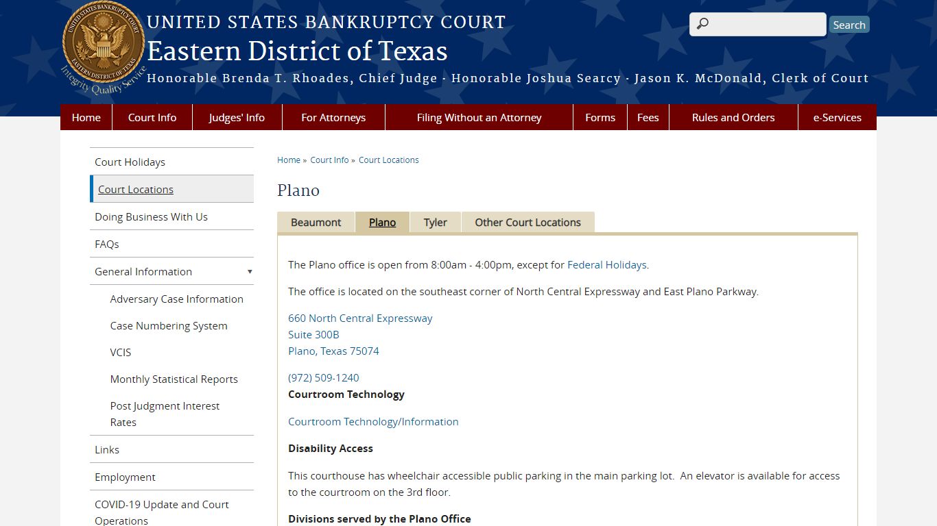 Plano | Eastern District of Texas - United States Courts
